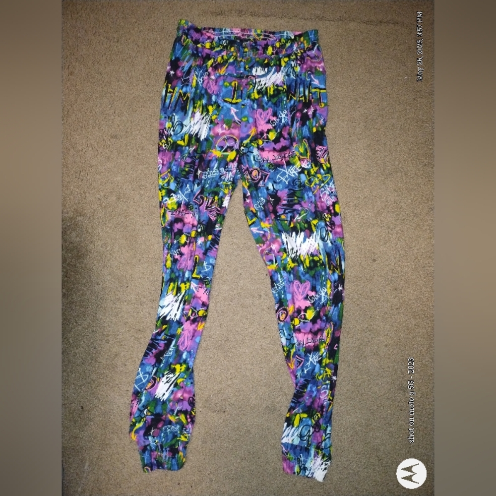 Colorful Graffiti Print Leggings